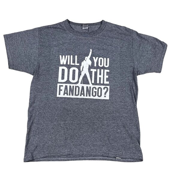 Queen Freddie Mercury Womens Will You Do the Fandango? Grey T-Shirt Size Large Y - Picture 1 of 4